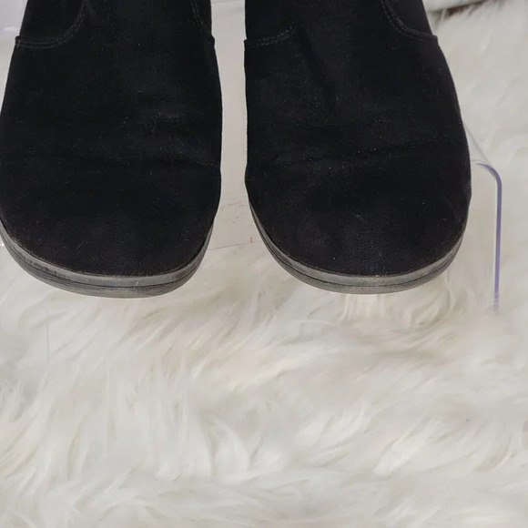 American Rag Abby Black Suede Ankle Bootie Round Toe Block Heel Double Zip 9.5 - Picture 5 of 14